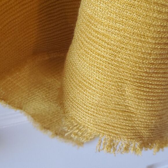 MUSTARD YELLOW GOLD WRAP SCARF FRINGE 29" by 72" - Picture 2 of 5